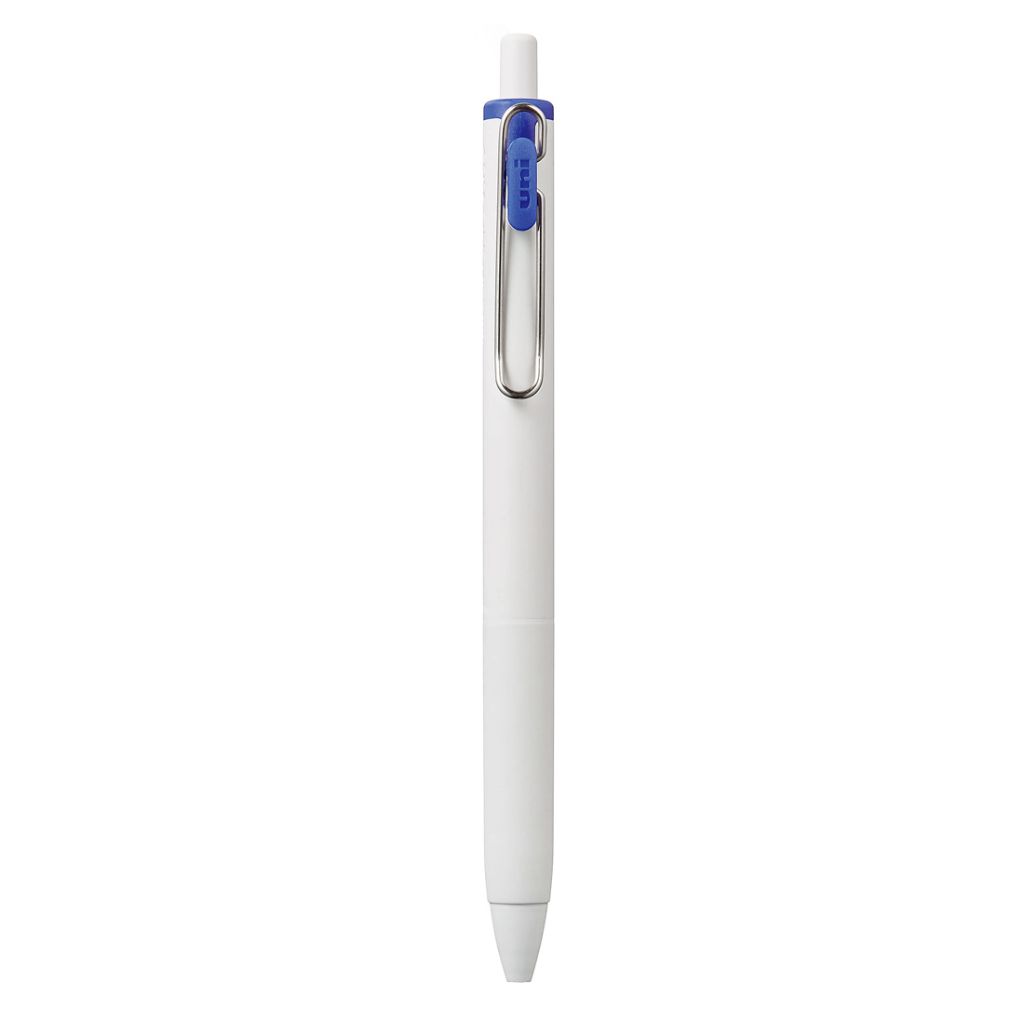 UniBall One Umn S 0.5 mm Retractable Gel Pen - White Body Blue Ink
