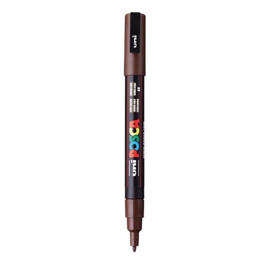 Uni-Ball Posca 3M 0.9-1.3 mm Bullet Shaped Marker Pen (Deep Brown Ink- Pack Of 1)