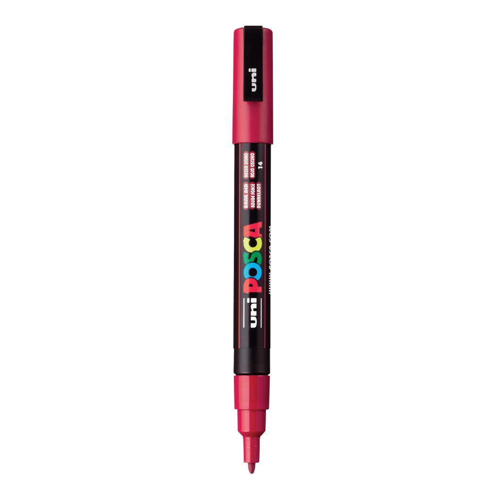 Uni-Ball Posca 3M 0.9-1.3 Mm Bullet Shaped Marker Pen (Deep Red Ink- Pack Of 1)