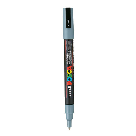 Uni-Ball Posca 3M 0.9-1.3 Mm Bullet Shaped Marker Pen (Grey Ink- Pack Of 1)