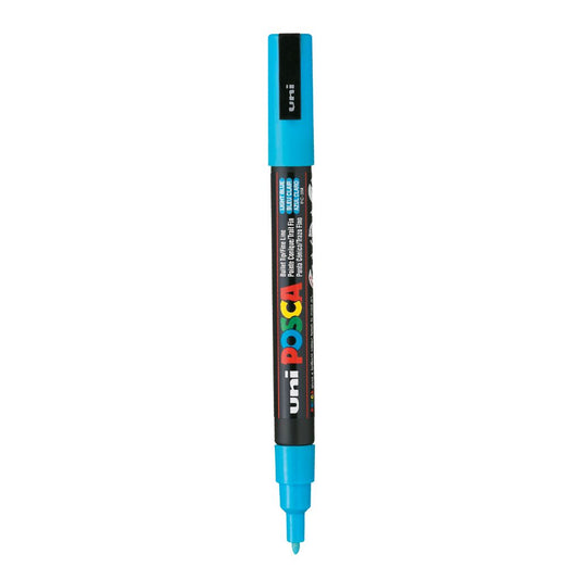 Uni-Ball Posca 3M 0.9-1.3 Mm Bullet Shaped Marker Pen (Light Blue Ink- Pack Of 1)