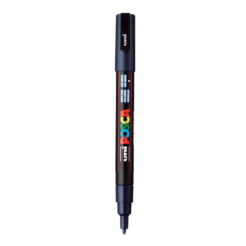 Uni-Ball Posca 3M 0.9-1.3 mm Bullet Shaped Marker Pen (Navy Blue Ink- Pack Of 1)