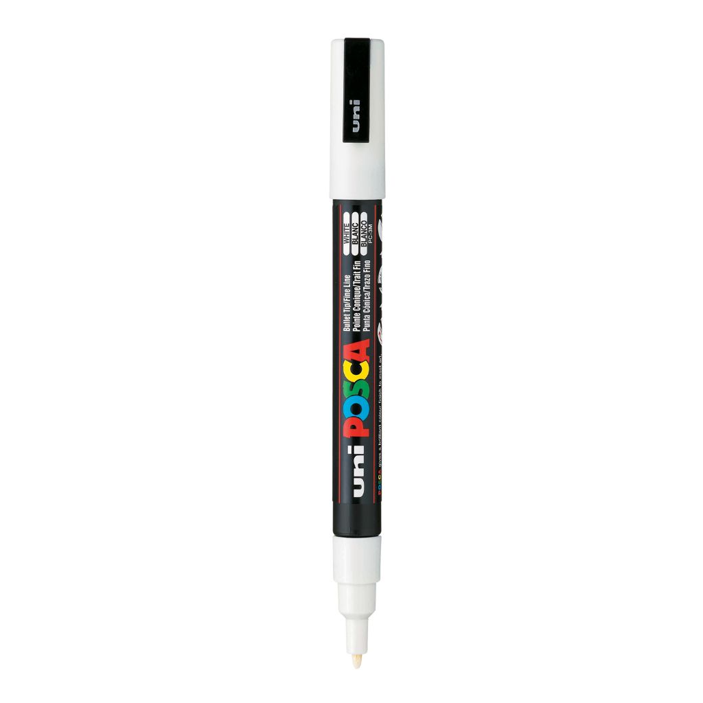 Uni-Ball Posca 3M 0.9-1.3 Mm Bullet Shaped Marker Pen (White Ink- Pack Of 1)