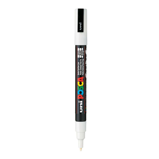 Uni-Ball Posca 3M 0.9-1.3 Mm Bullet Shaped Marker Pen (White Ink- Pack Of 1)