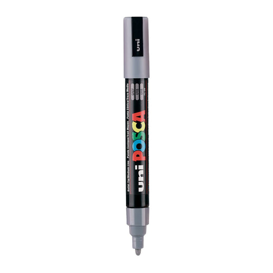 Uni-Ball Posca 5M 1.8-2.5 Mm Bullet Shaped Marker Pen (Grey Ink- Pack Of 1)