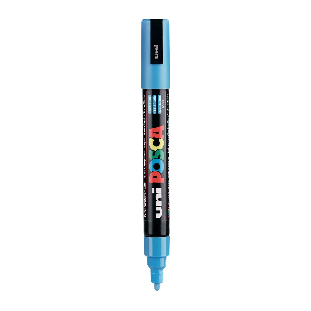 Uni-Ball Posca 5M 1.8-2.5 mm Bullet Shaped Marker Pen (Light Blue Ink- Pack Of 1)