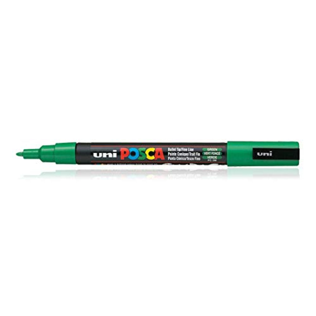 Uni-Ball Posca 3M 0.9-1.3 Mm Bullet Shaped Marker Pen (Green Ink- Pack Of 1)