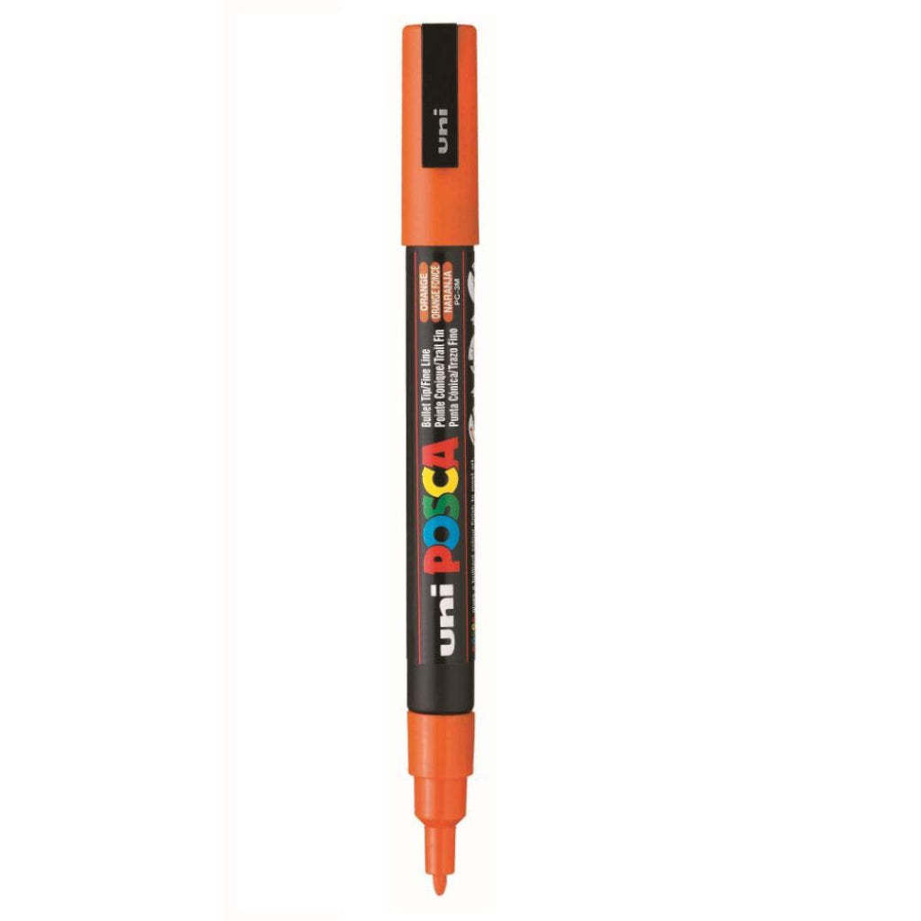 Uni-Ball Posca 3M 0.9-1.3 Mm Bullet Shaped Marker Pen (Orange Ink- Pack Of 1)