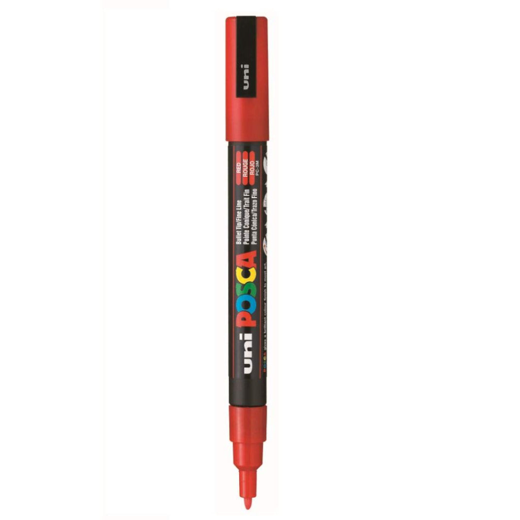 Uni-Ball Posca 3M 0.9-1.3 Mm Bullet Shaped Marker Pen (Red Ink- Pack Of 1)