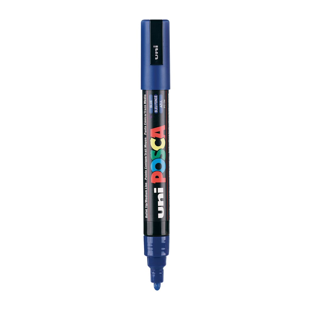 Uni-Ball Posca 5M 1.8-2.5 Mm Bullet Shaped Marker Pen (Blue Ink- Pack Of 1)