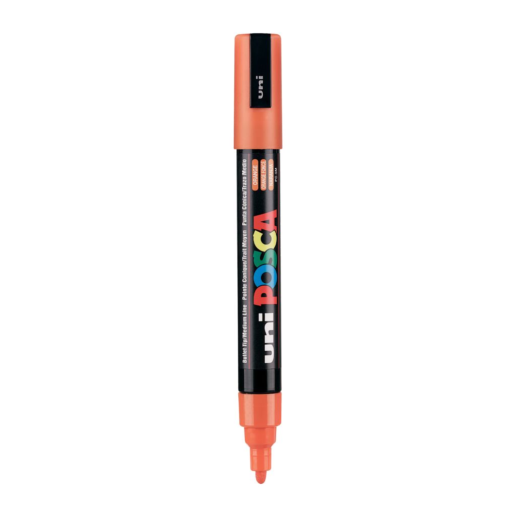 Uni-Ball Posca 5M 1.8-2.5 mm Bullet Shaped Marker Pen (Orange Ink- Pack Of 1)