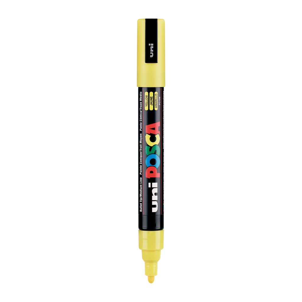Uni-Ball Posca 5M 1.8-2.5 Mm Bullet Shaped Marker Pen (Yellow Ink- Pack Of 1)