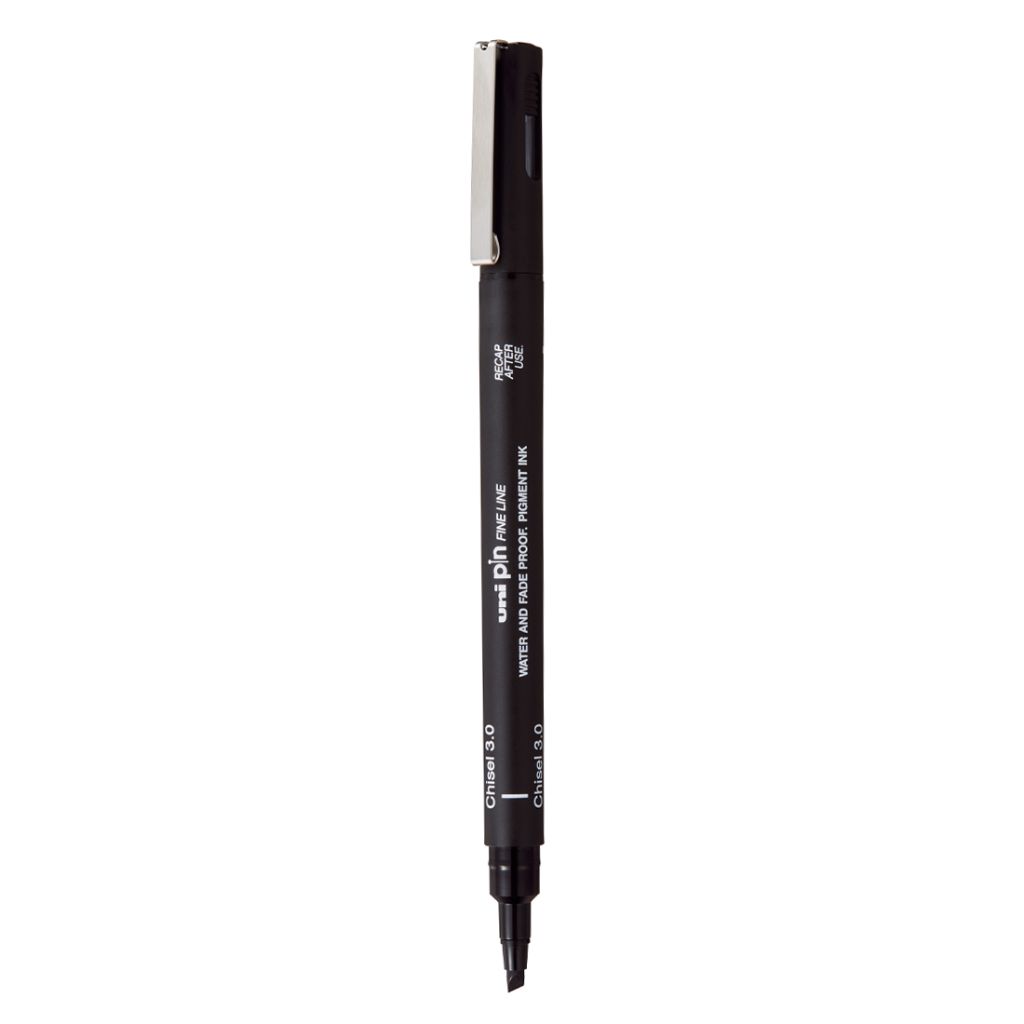 Uniball Pin Cs3 - 200 - Chisel 3.0mm Fine Line Markers - Black