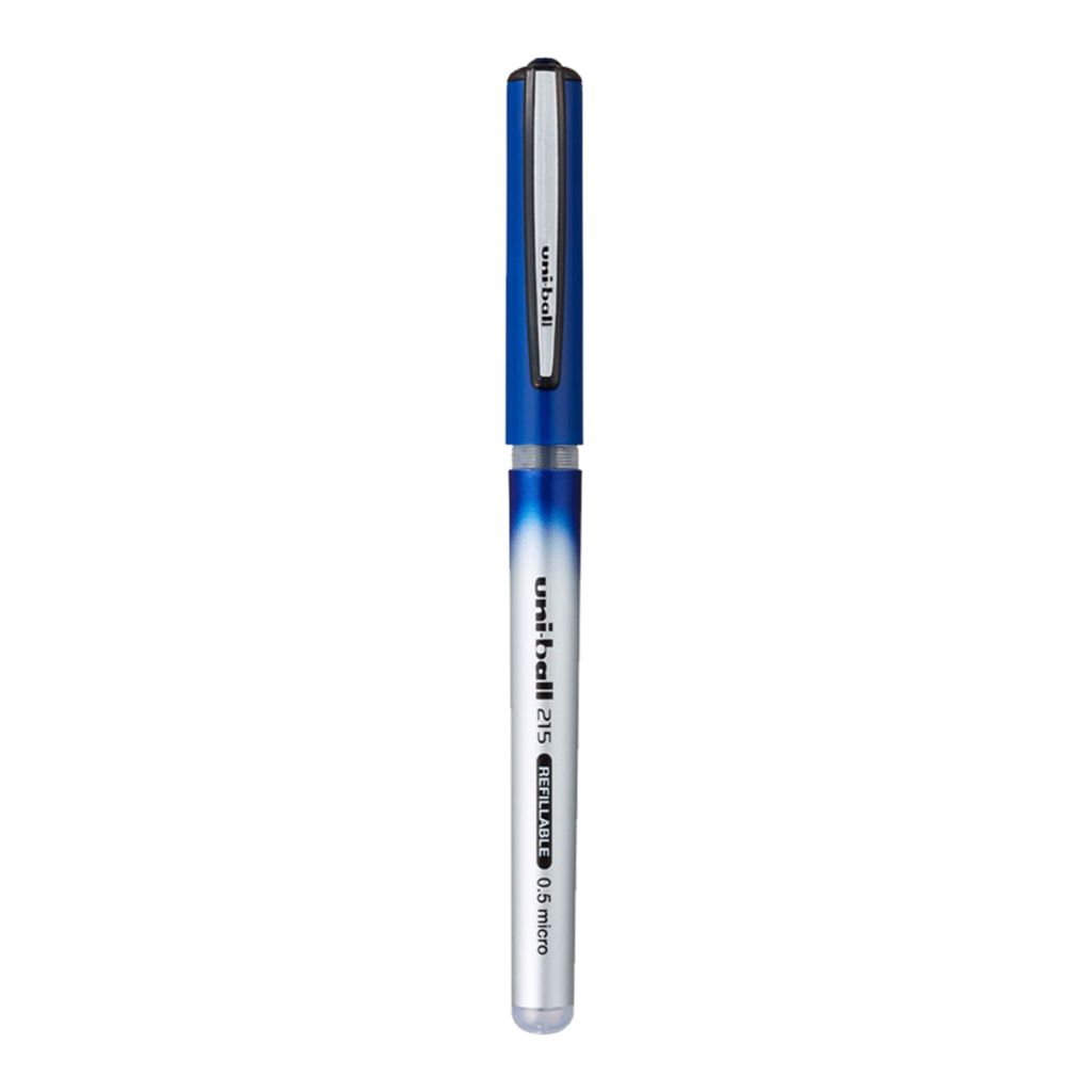 Uni-Ball Ub-215 Refillable Liquid Ink 0.5 mm Micro Roller Ball Pen- Blue Ink- Pack Of 1