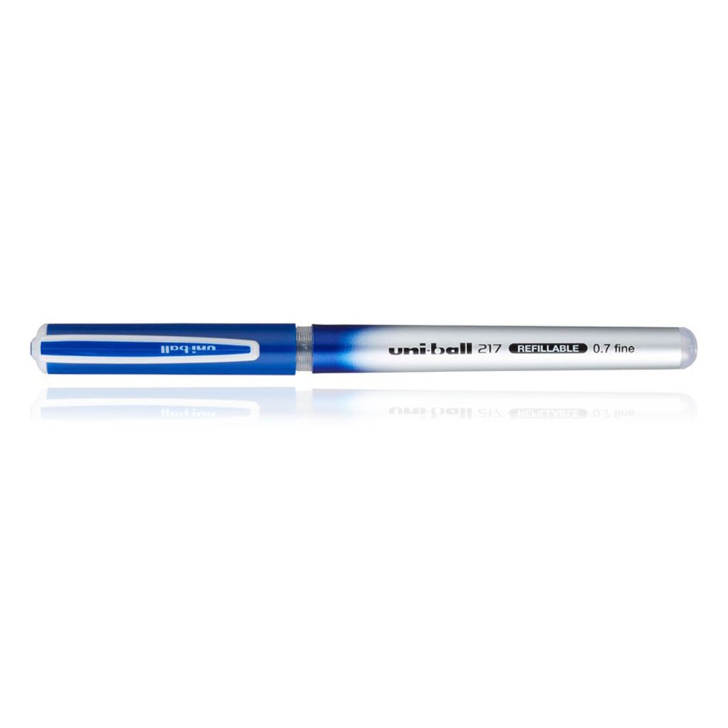 Uniball Ub - 217 0.7mm Micro Roller Ball Pen - Blue Ink - Refillable - Single Pack